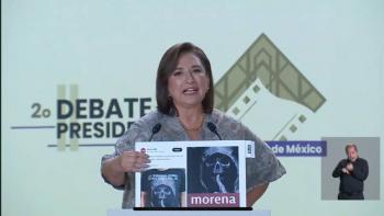 X&oacute;chitl acusa de narcogobierno a Morena; Claudia dice que el &uacute;nico narco gobierno fue el de Felipe Calder&oacute;n, y M&aacute;ynez acusa a esos proyectos de militarizar al pa&iacute;s sin resultados