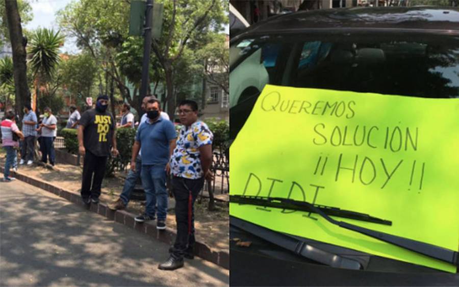 Conductores de Didi y Uber exigen justicia para Alexis frente a la Fiscalía del Estado de México