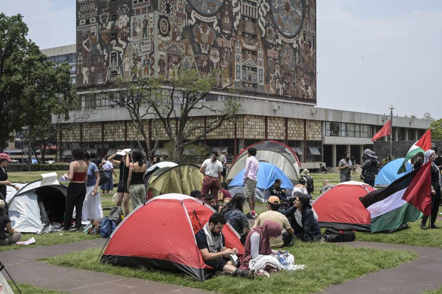 Estudiantes de la UNAM instalan campamento a favor de Palestina