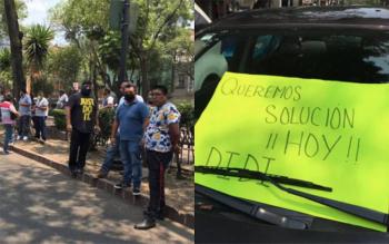 Conductores de Didi y Uber exigen justicia para Alexis frente a la Fiscalía del Estado de México