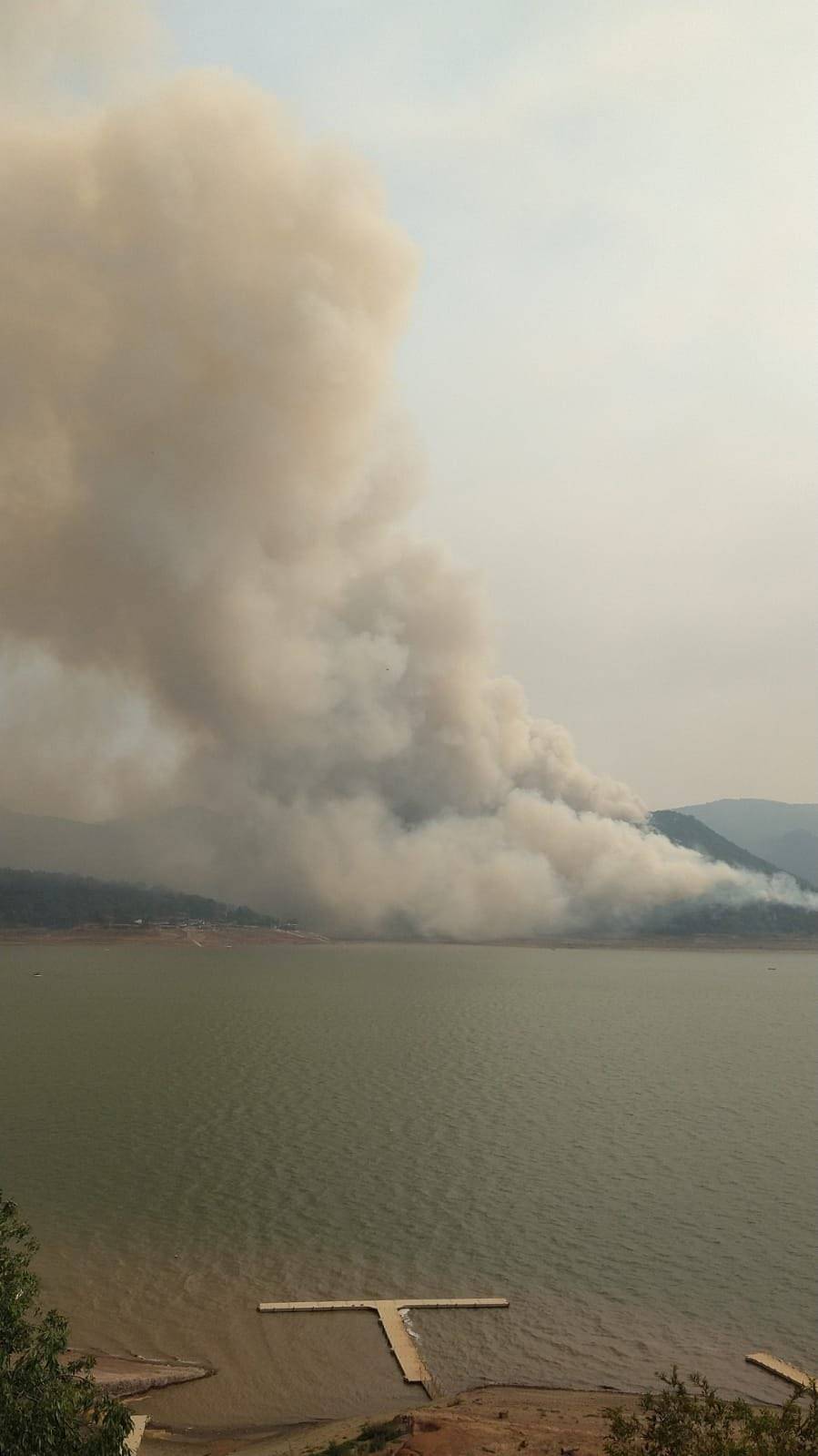 Autoridades atienden incendio en zona ecológica del bosque en Valle de Bravo