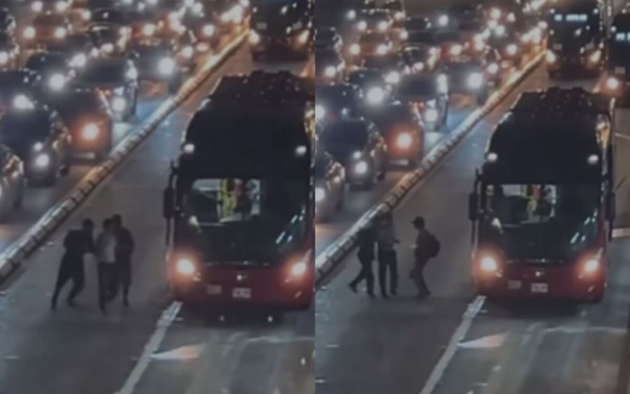 Hinchas del Tolima protagonizaron pelea con machete en v&iacute;a de Transmilenio