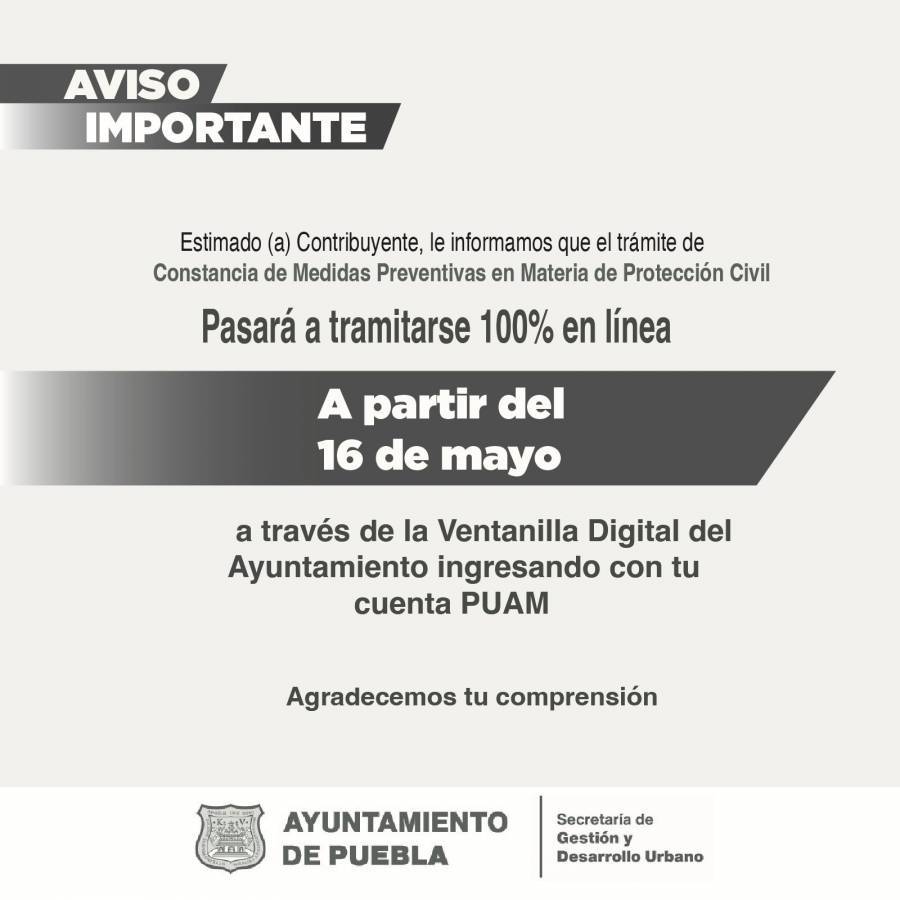 Ayuntamiento actualizará el trámite de Constancia de Medidas Preventivas de PC
