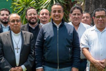 Janecarlo Lozano, candidato a la alcaldía de Gustavo A Madero recibe respaldo de autoridades eclesiásticas