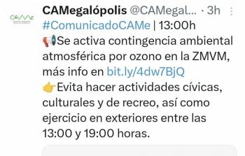 Se activa contingencia ambiental para este 10 de mayo, D&iacute;a de las madres