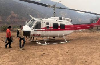 Supervisi&oacute;n a combate de incendio forestal en Santa Mar&iacute;a del R&iacute;o