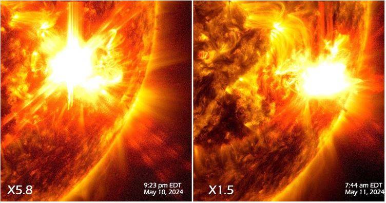 La NASA registra dos potentes erupciones solares  