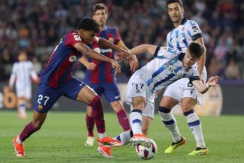 Barcelona derrota a la Real Sociedad para alzarse al segundo puesto