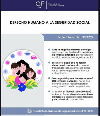Tribunal ordena dar pensi&oacute;n de viudez y orfandad a mujer y su hijo