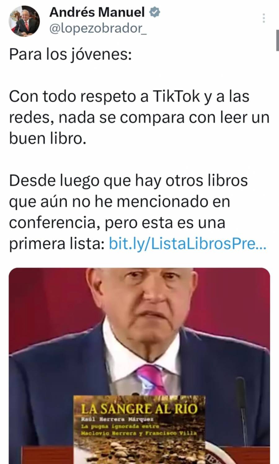 Presidente cómprate primera recopilación de libros recomendados en sus mañaneras