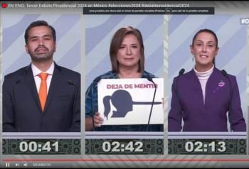Xóchitl Gálvez acusa a Claudia Sheinbaum de mentir sobre programas sociales en tercer debate presidencial