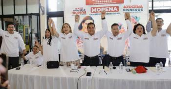 Candidatas y líderes políticos manifiestan respaldo a Azucena Cisneros, candidata a la presidencia municipal de Ecatepec