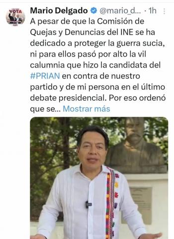 Celebra AMLO que INE ordene quitar dichos de Xóchitl en debate sobre vínculos de Morena con delincuencia organizada