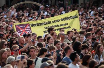 En Dresde, un gran oral en Alemania para éleve Macron