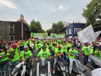 De fiesta Partido Verde San Luis Potos&iacute; en el Z&oacute;calo CDMX