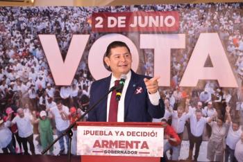 Alejandro Armenta exhorta a los poblanos a votar por Morena el 2 de junio para continuar con la transformación