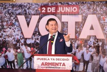 Alejandro Armenta exhorta a los poblanos a votar por Morena el 2 de junio para continuar con la transformaci&oacute;n