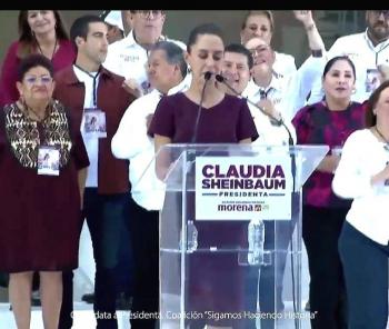 “Me comprometo a hacer una buena presidenta y a guardar el legado del presidente AMLO”, &uacute;ltima promesa de campa&ntilde;a de Sheinbaum