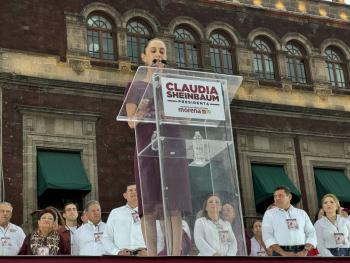 Claudia Sheinbaum presenta su plan de trabajo en el cierre de su campa&ntilde;a presidencial en la Ciudad de M&eacute;xico