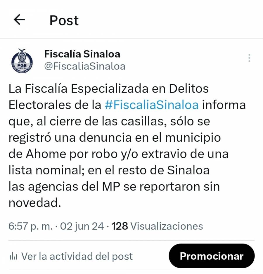 Finaliza jornada electoral con 18 denuncias y cuatro detenciones, informa la Fisel