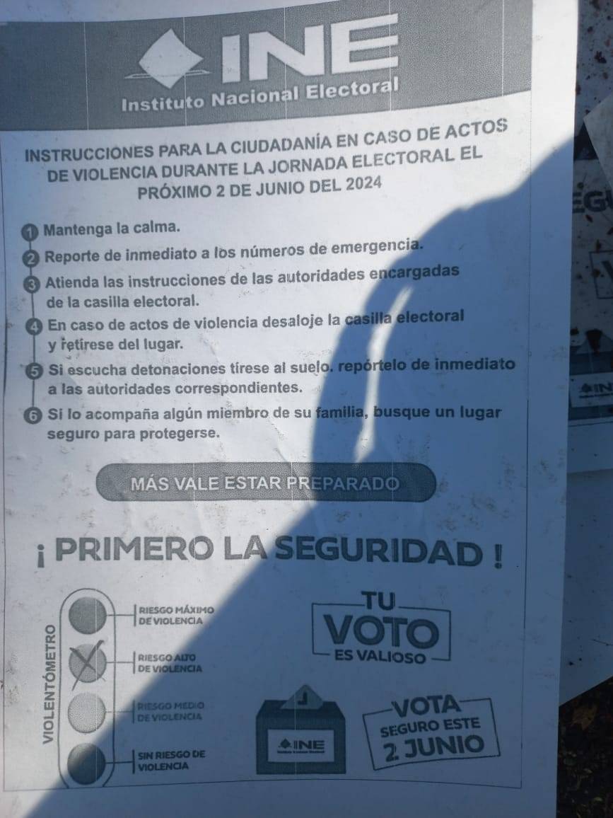 INE repartió volantes de qué hacer en caso de violencia durante elecciones