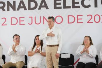 Rutilio Escand&oacute;n reconoce trabajo del INE e IEPC en el proceso electoral 2024