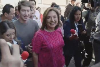 “No estoy nerviosa”: X&oacute;chitl G&aacute;lvez acude a votar