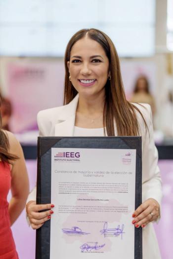 Libia Dennise Garc&iacute;a Mu&ntilde;oz Ledo: Primera gobernadora electa de Guanajuato