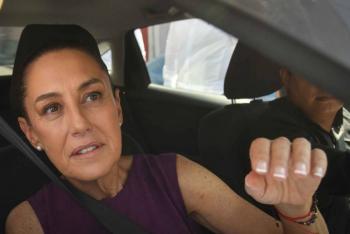 Claudia Sheinbaum se re&uacute;ne con comitiva de Joe Biden en encuentro informal