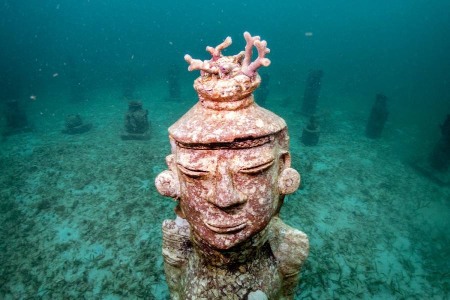 Un museo submarino protege a los corales en el Caribe colombiano
