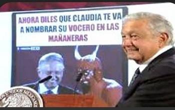 AMLO muestra un 'meme' suyo con el diablito