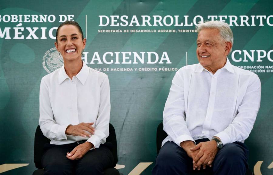 AMLO y Claudia Sheinbaum supervisan construcción de nueva sede de la ANAM en Nuevo Laredo