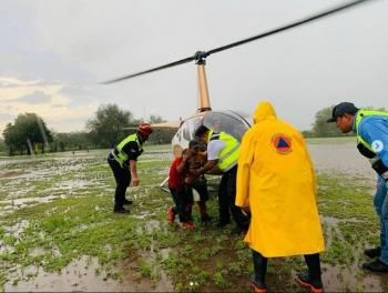 Desalojo de familias en Hidalgo, Tamaulipas, por incremento del R&iacute;o Purificaci&oacute;n