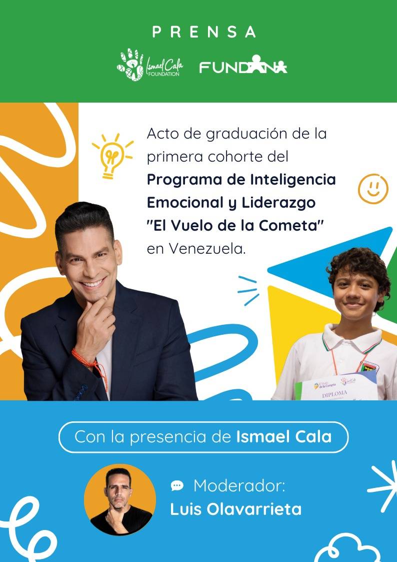 Fundación Ismael Cala celebrará en Caracas primera graduación del programa “El Vuelo de la Cometa”