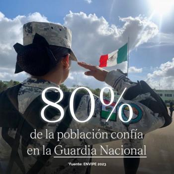 80% de la poblaci&oacute;n conf&iacute;a en la Guardia Nacional, se&ntilde;ala Claudia Sheinbaum