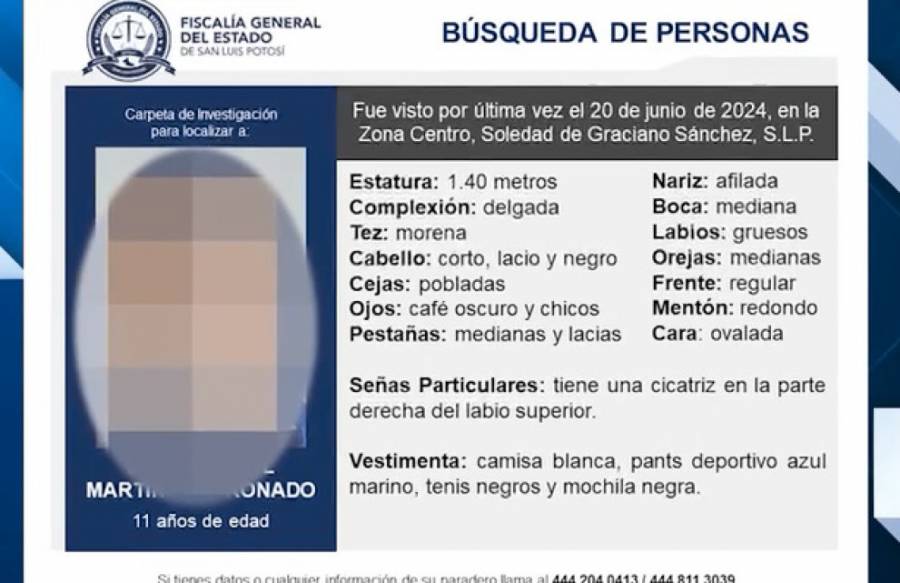 La FGESLP localiza a menor de edad a salvo en SGS