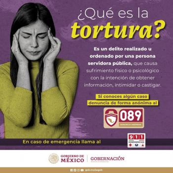 Prevenci&oacute;n, investigaci&oacute;n y atenci&oacute;n integral, marco de acci&oacute;n de la Campa&ntilde;a M&eacute;xico sin tortura