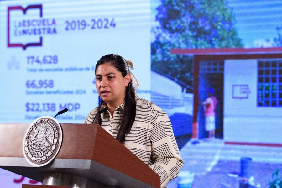 Dan informe general del Modelo Educativo de 4T en Palacio Nacional; se basificó a 960 mil maestros y se les aumento el sueldo