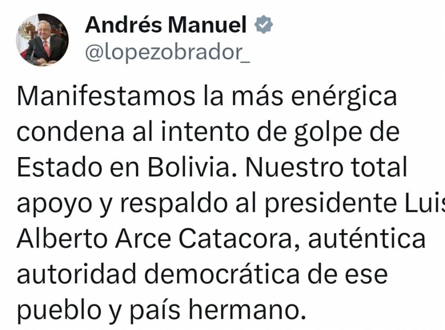 AMLO y Claudia se solidarizan con Bolivia ante el intento de un golpe de estado