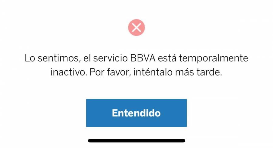 Reportan fallas en app de BBVA