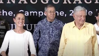 AMLO y Sheinbaum inauguran Museo de Sitio de Edzn&aacute; en Campeche