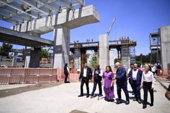 AMLO, Sheinbaum y Delfina G&oacute;mez supervisan obras de movilidad en el Estado de M&eacute;xico