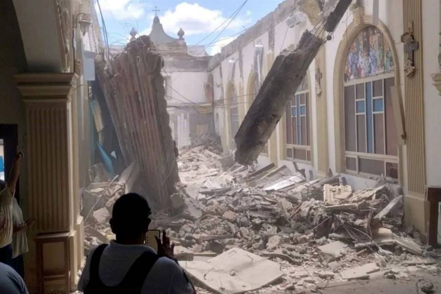 Colapso en la parroquia San Gregorio magno en Cerralvo, Nuevo León