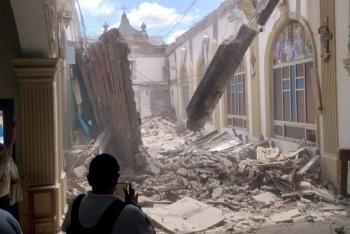 Colapso en la parroquia San Gregorio magno en Cerralvo, Nuevo Le&oacute;n