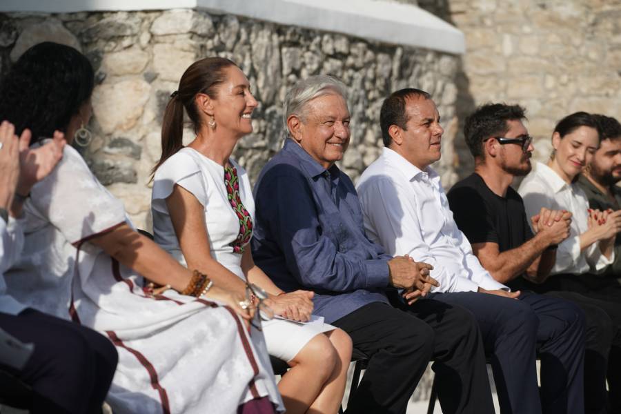 AMLO y Sheinbaum supervisan avances del Programa Nacional de Reconstrucción en Morelos