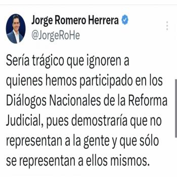 Que se tomen en cuenta todas las voces tras los foros de la Reforma Judicial: Jorge Romero