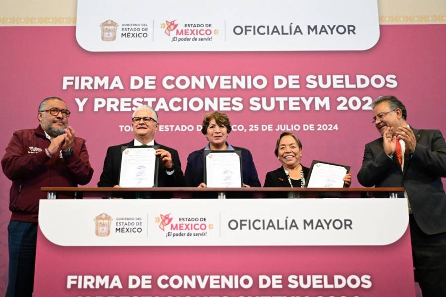 Delfina G&oacute;mez otorga aumento salarial y mejores prestaciones a los agremiados del SUTEYM