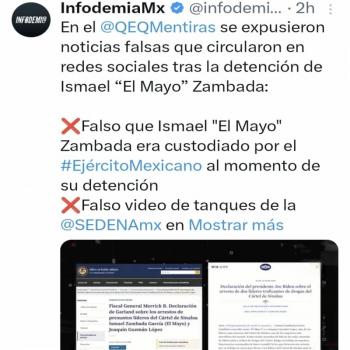 ¿Cu&aacute;les son las tres mentiras en redes sociales sobre la detenci&oacute;n de ‘El Mayo’ Zambada?