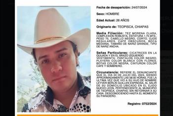 Marchan en Chiapas para exigir aparici&oacute;n de Leyver, joven que entregaba flores al estilo de “El Patr&oacute;n”