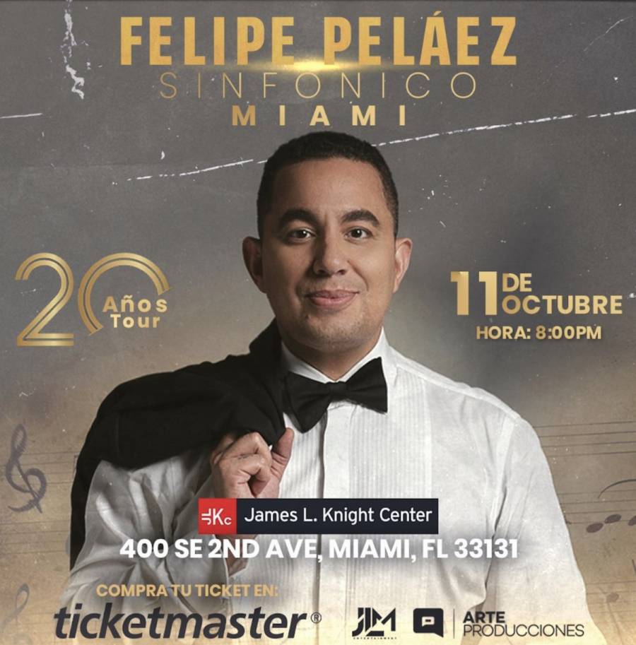 Felipe Pel&aacute;ez, celebra 20 a&ntilde;os de &eacute;xito con conciertos en Bogot&aacute; y Miami